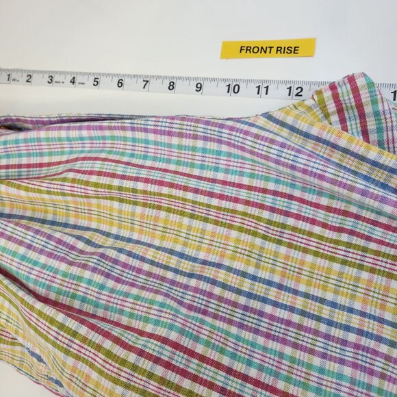 Vintage Cherokee Pleated High Rise Pants Womens 4 Small S Pastel Plaid Mom LL10X - Picture 6 of 7